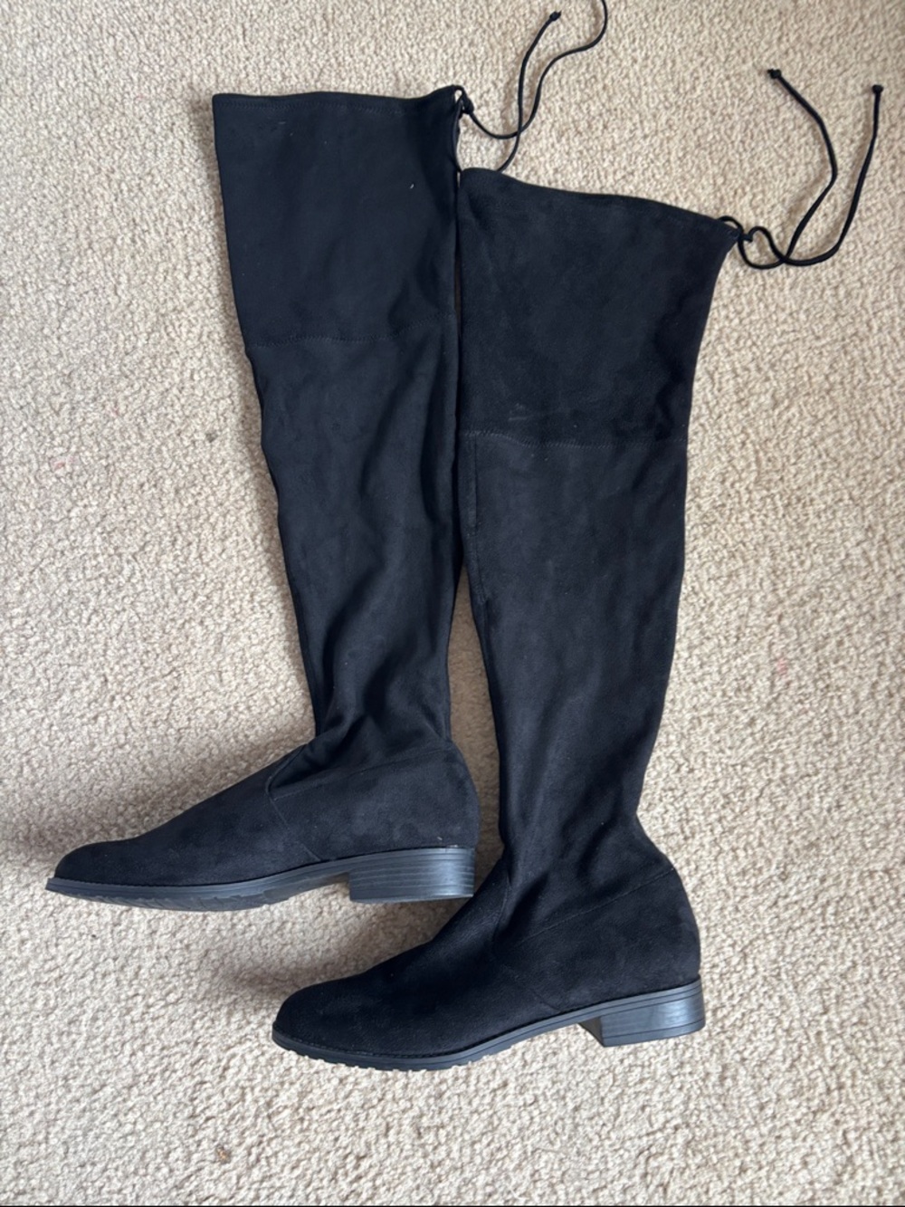 Unisa Black Over-the-Knee Boots with Block Heel